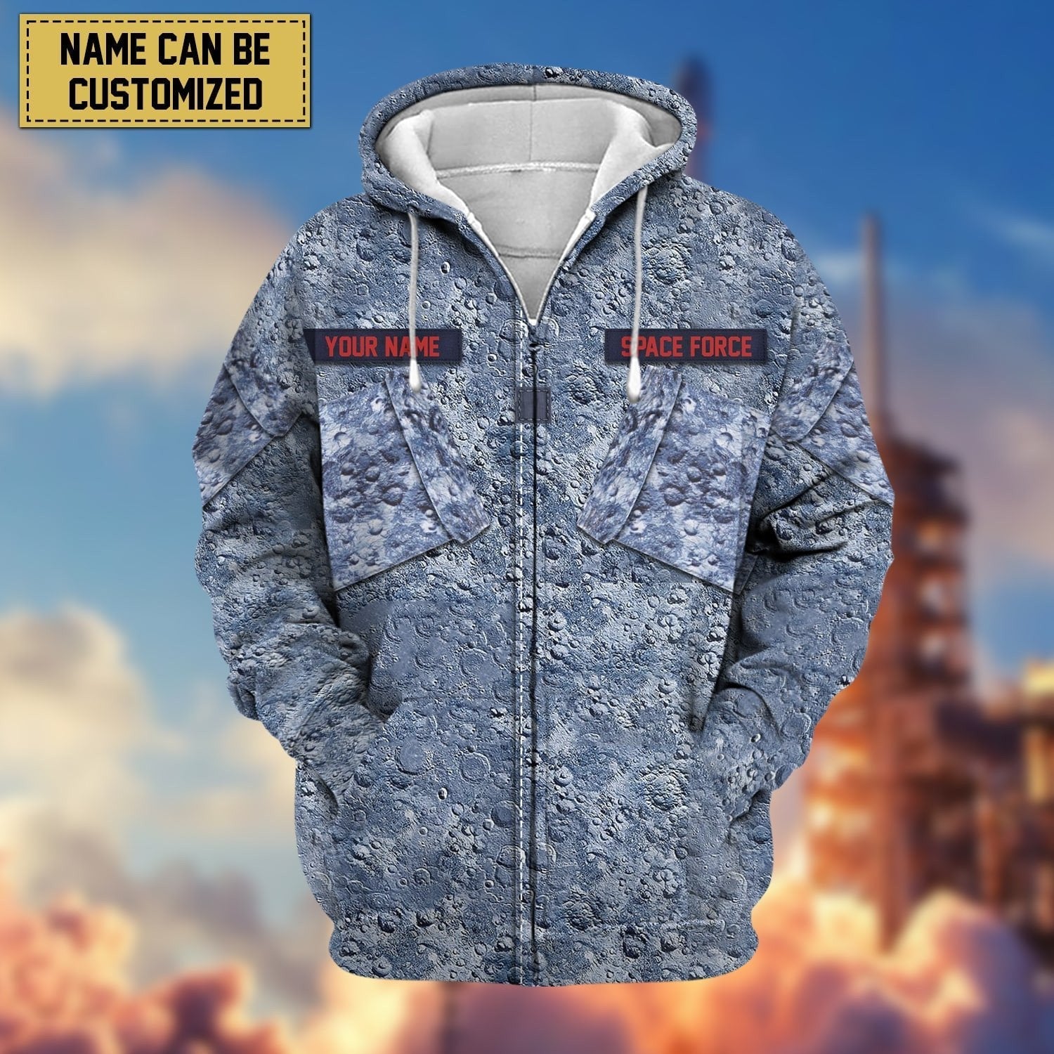 BlueJose Premium Personalised US Veteran Zip Hoodie Fleece