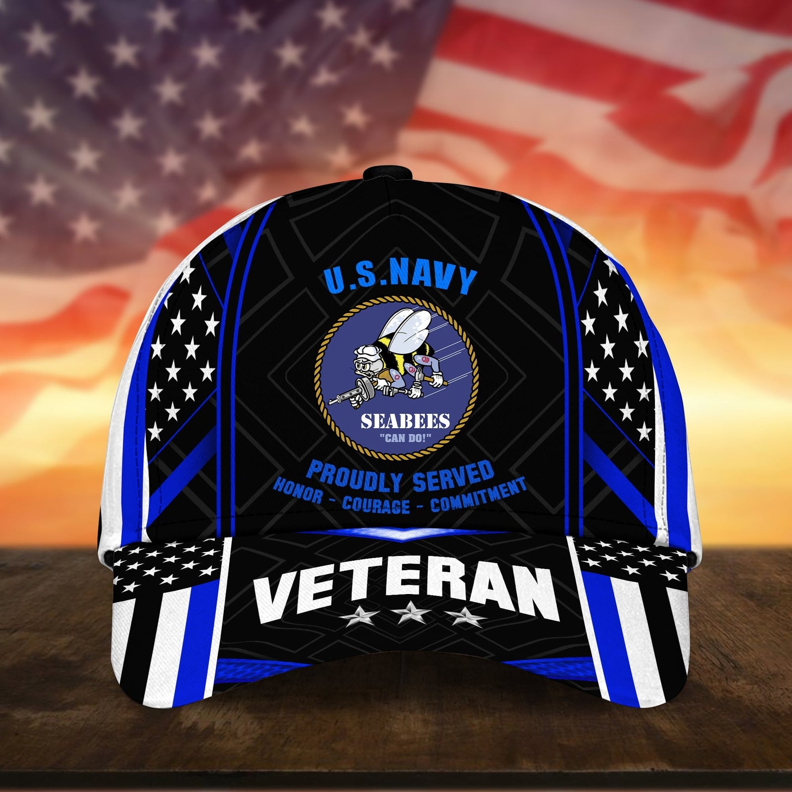 BlueJose Premium U.S Multiple Service Veteran 3D Cap