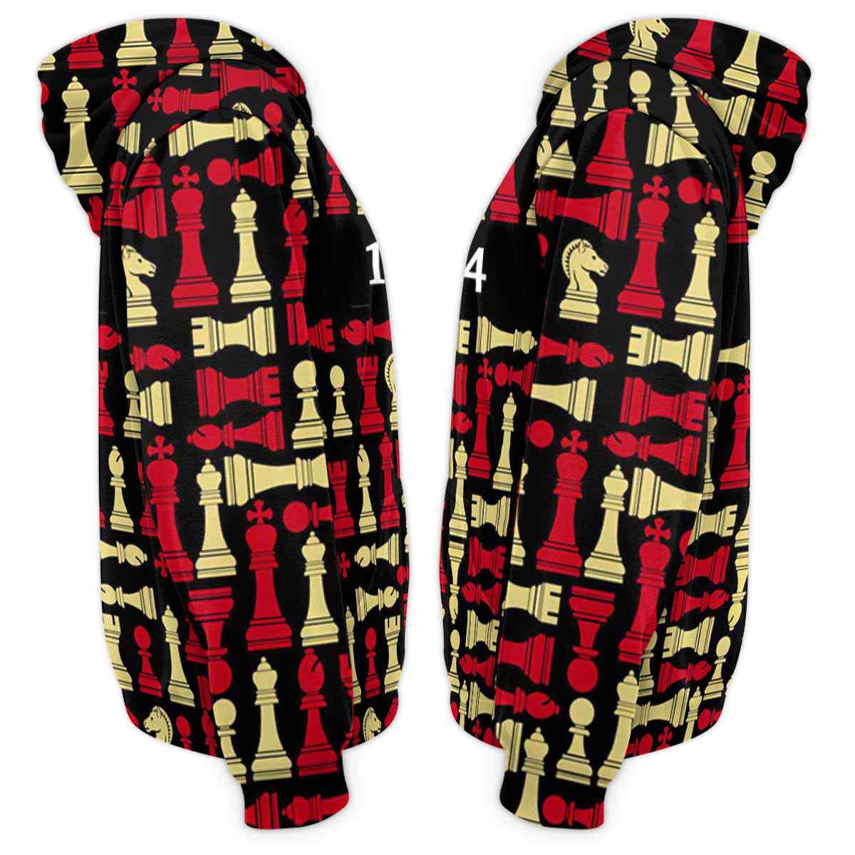 BlueJose Chess Queens Gambit Red Yellow King Opening 3D Hoodie