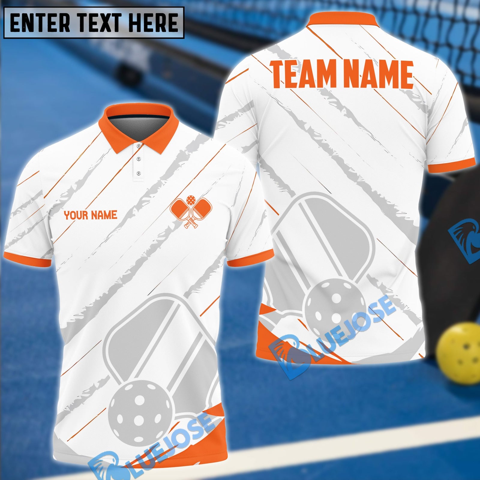 BlueJose Pickleball Basic Personalized Name, Team Name Unisex Shirt (4 Colors)