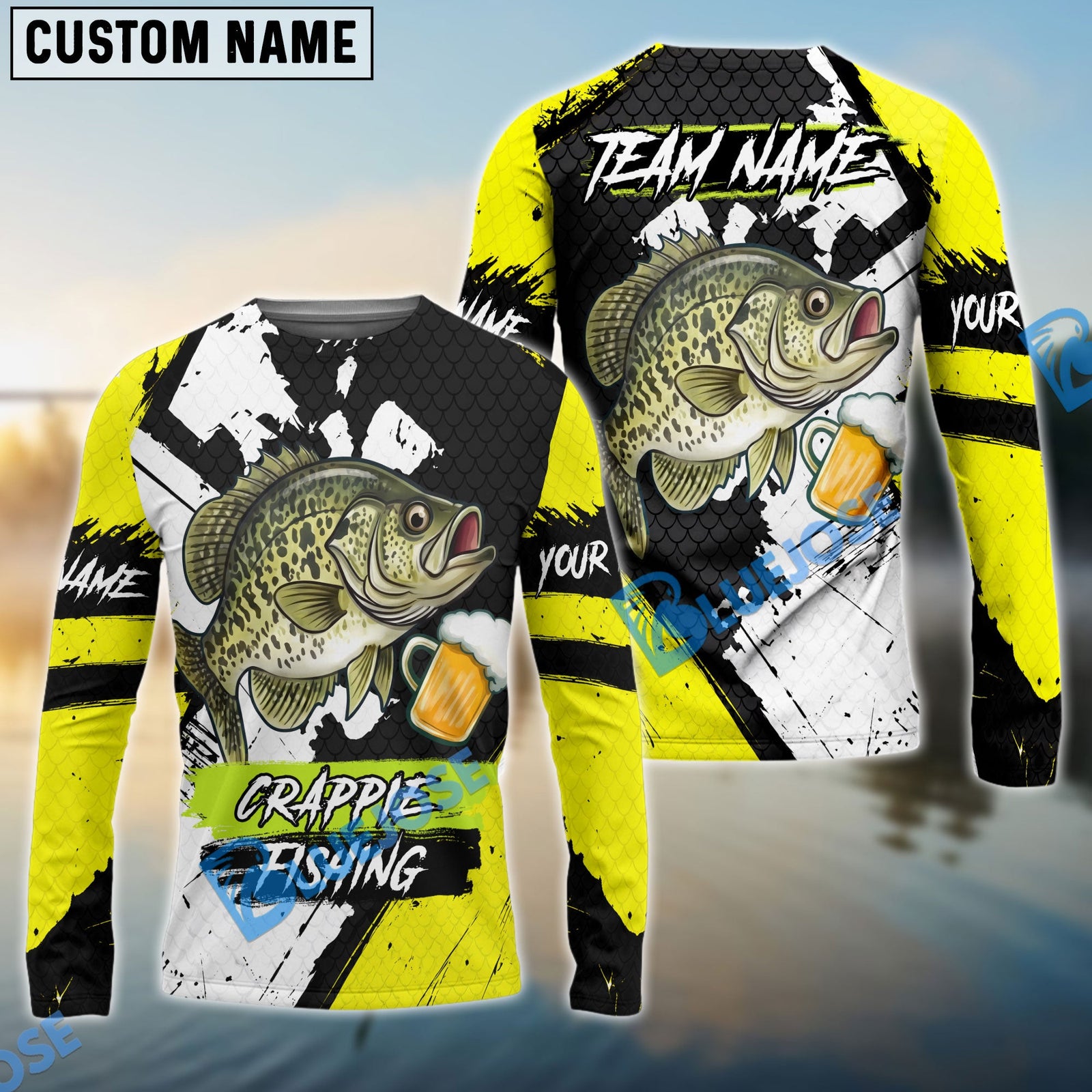 Bluejose Fishing Funny Beer Skin Custom Name & Team Name 3D Shirts (12 Breeds)