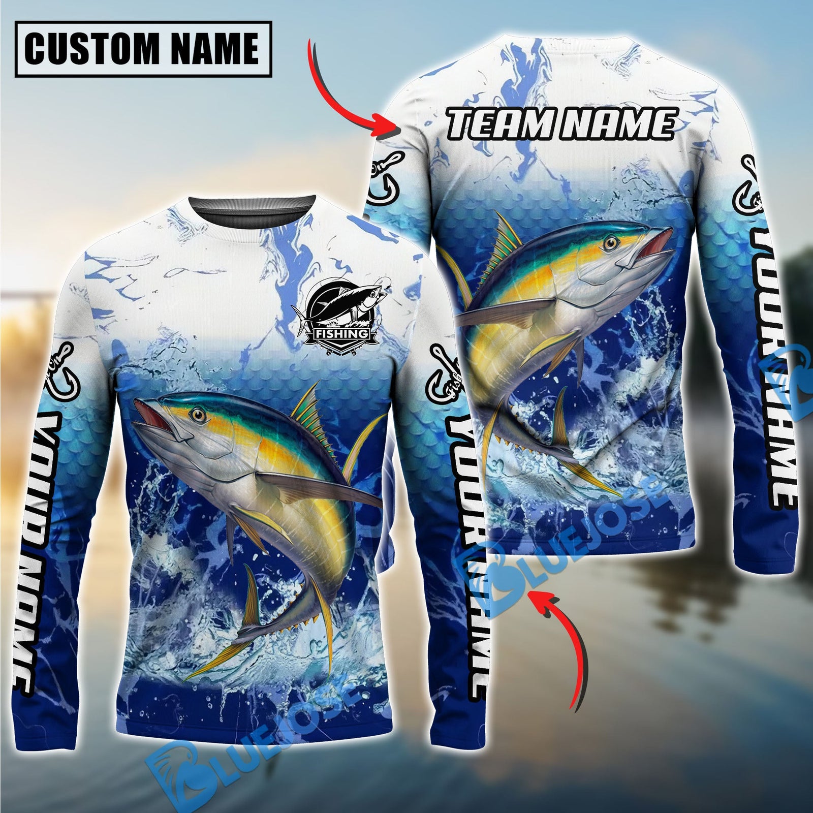 Bluejose Fishing Freshwater Strike Legend Custom Name & Team Name 3D Shirts (12 Breeds)