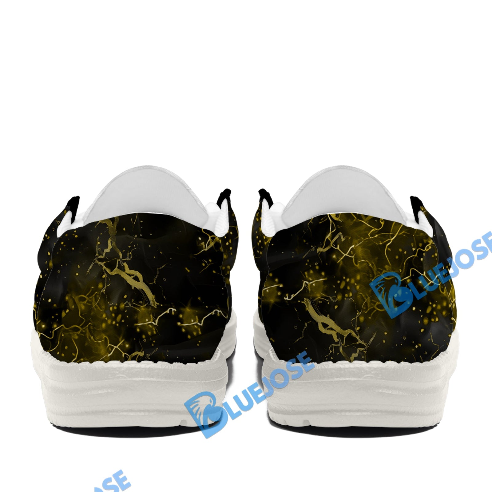 BlueJose Billiards Ball 8 Fire Skull US Flag Yellow White Canvas Loafer Shoes