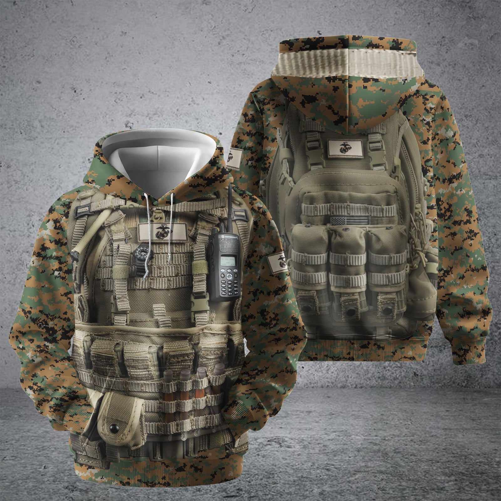 BlueJose Unique Multiple Service Veteran Hoodie