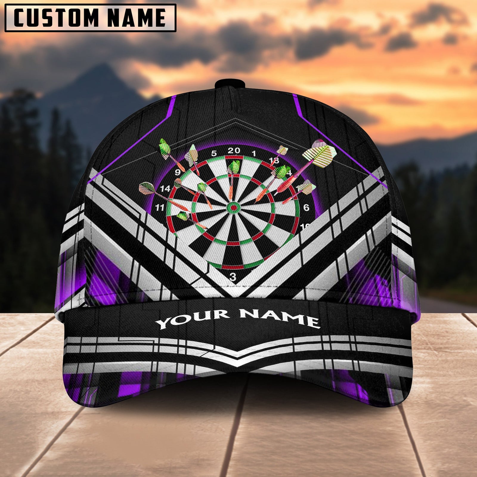 BlueJose Cyberpunk Darts Personalized Name Cap (6 Colors)