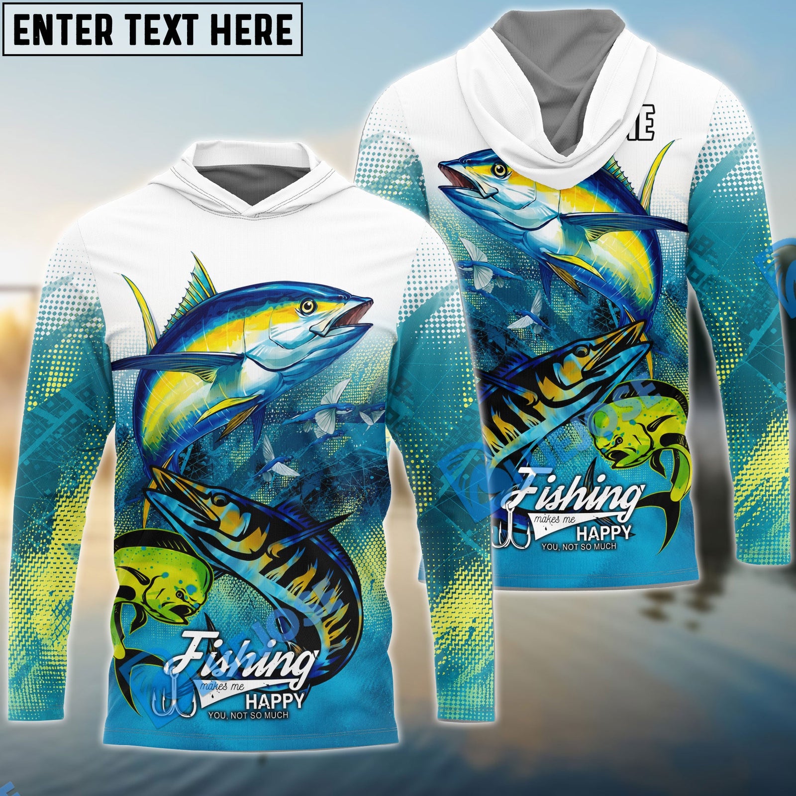 Bluejose Tuna Mahi-Mahi Wahoo Offshore Fishing Tropical Fish Art Custom Name & Team Name 3D Shirts