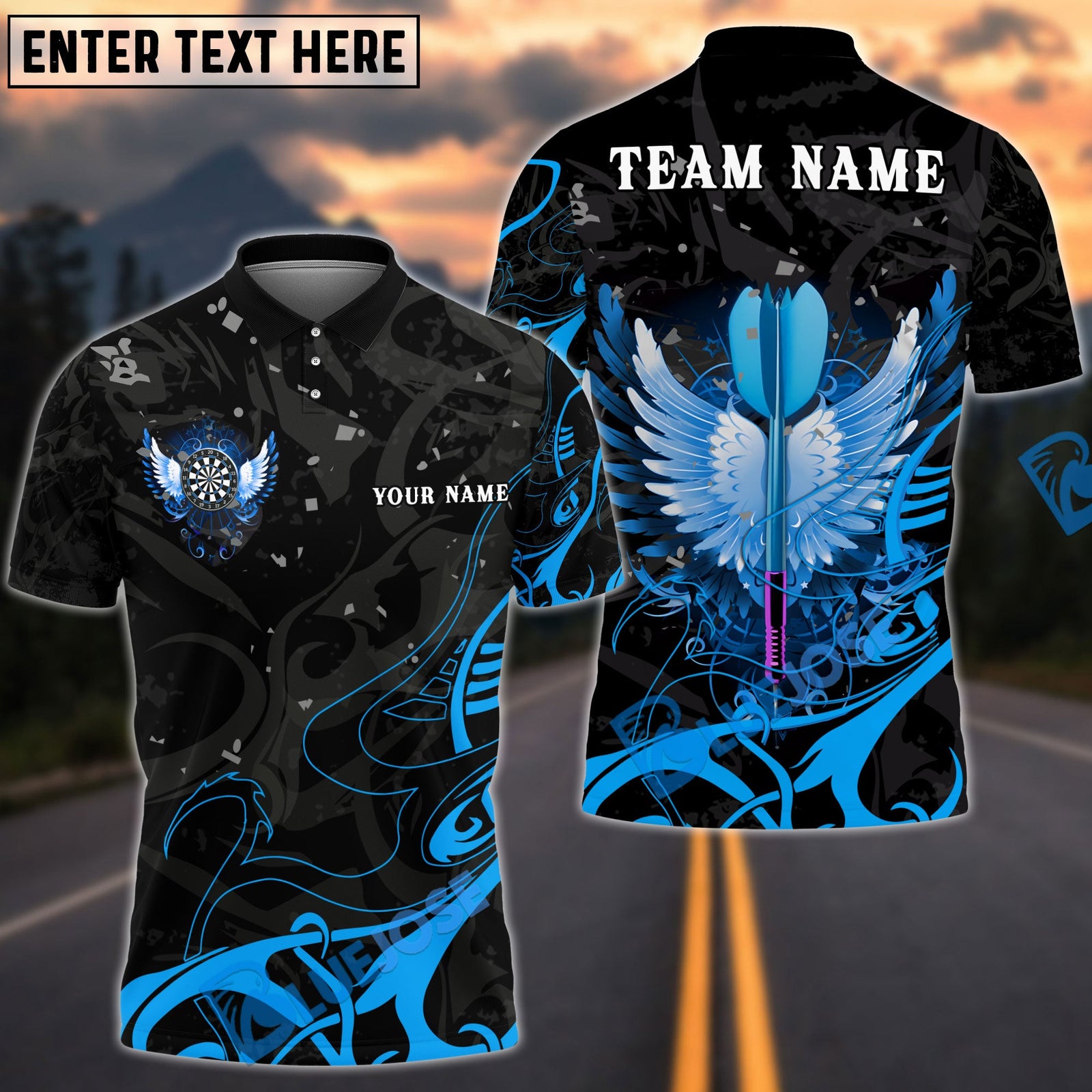 BlueJose Darts Arrow With Beautiful Wing Personalized Name Shirt (4 Colors)