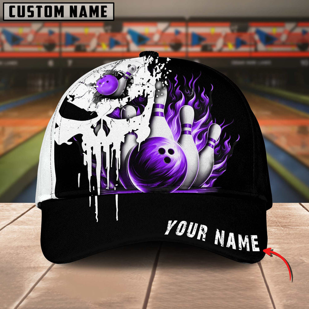 BlueJoses Bowling Punished Skull Flame Multicolor Personalized Name Cap