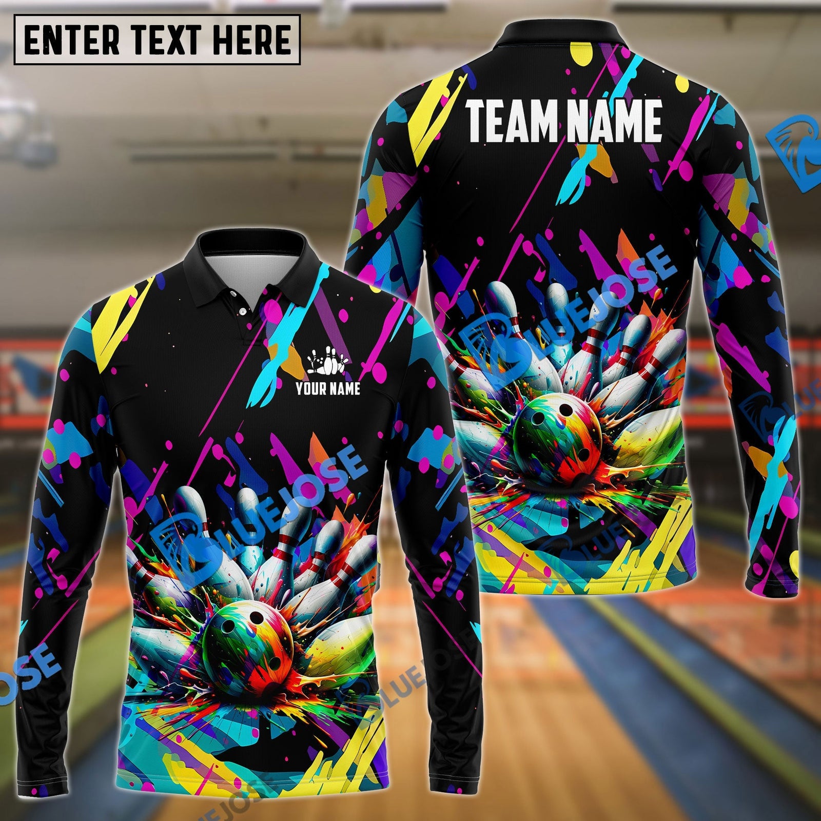 BlueJose Bowling Graffiti Splash Paint Personalized Shirt