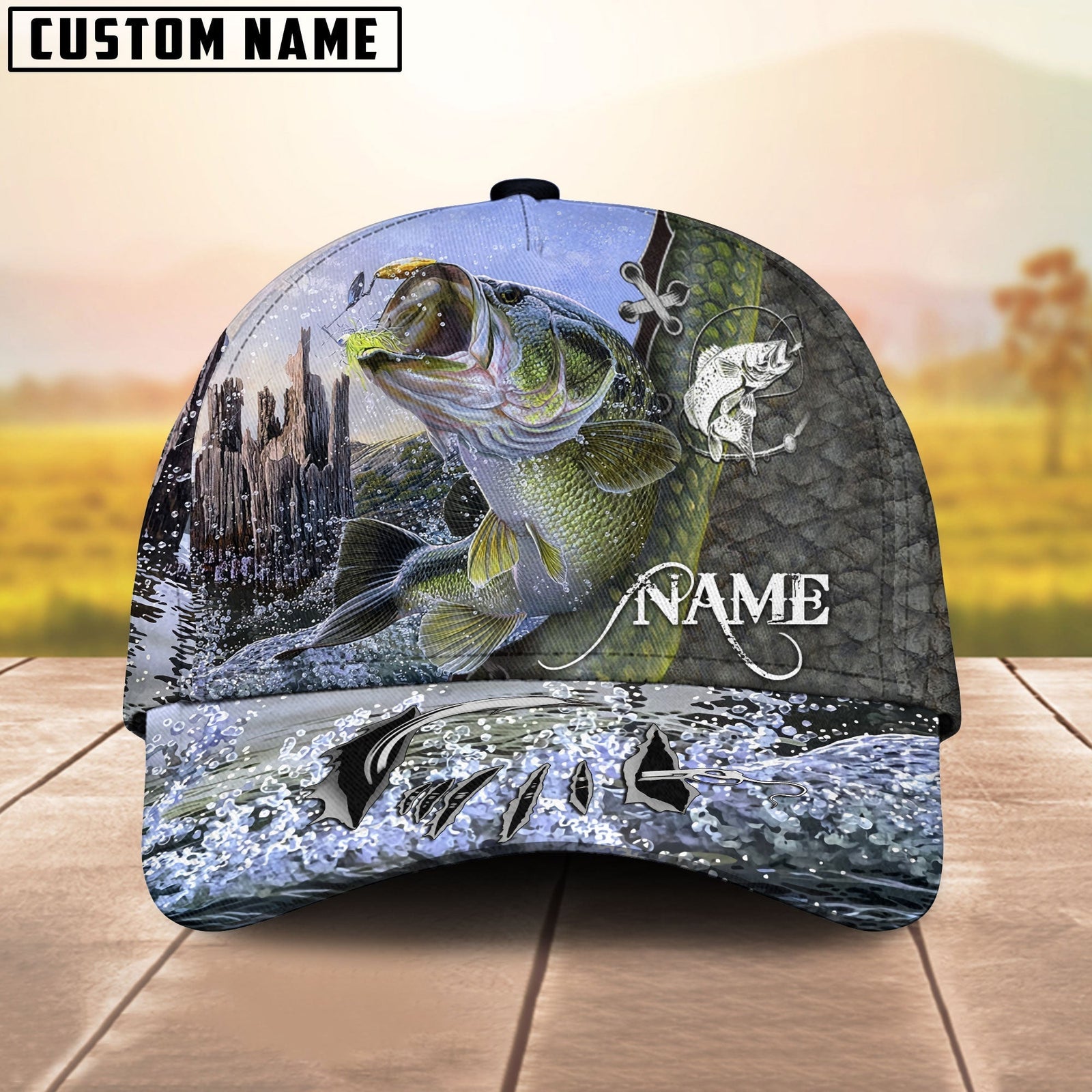 BlueJose Personalized Bass Fishing Classic Cap