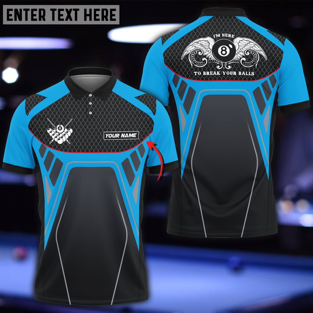 BlueJose Billiards Ball 8 Sport Pattern Personalized Name Unisex Shirt (4 Colors)