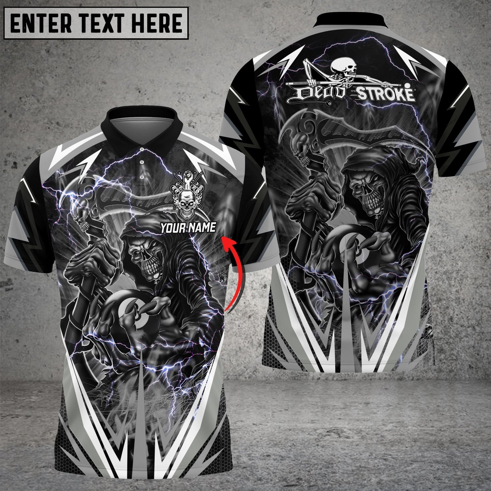 BlueJose Billiards Ball Skull Colourful Personalized 3D Polo Shirt
