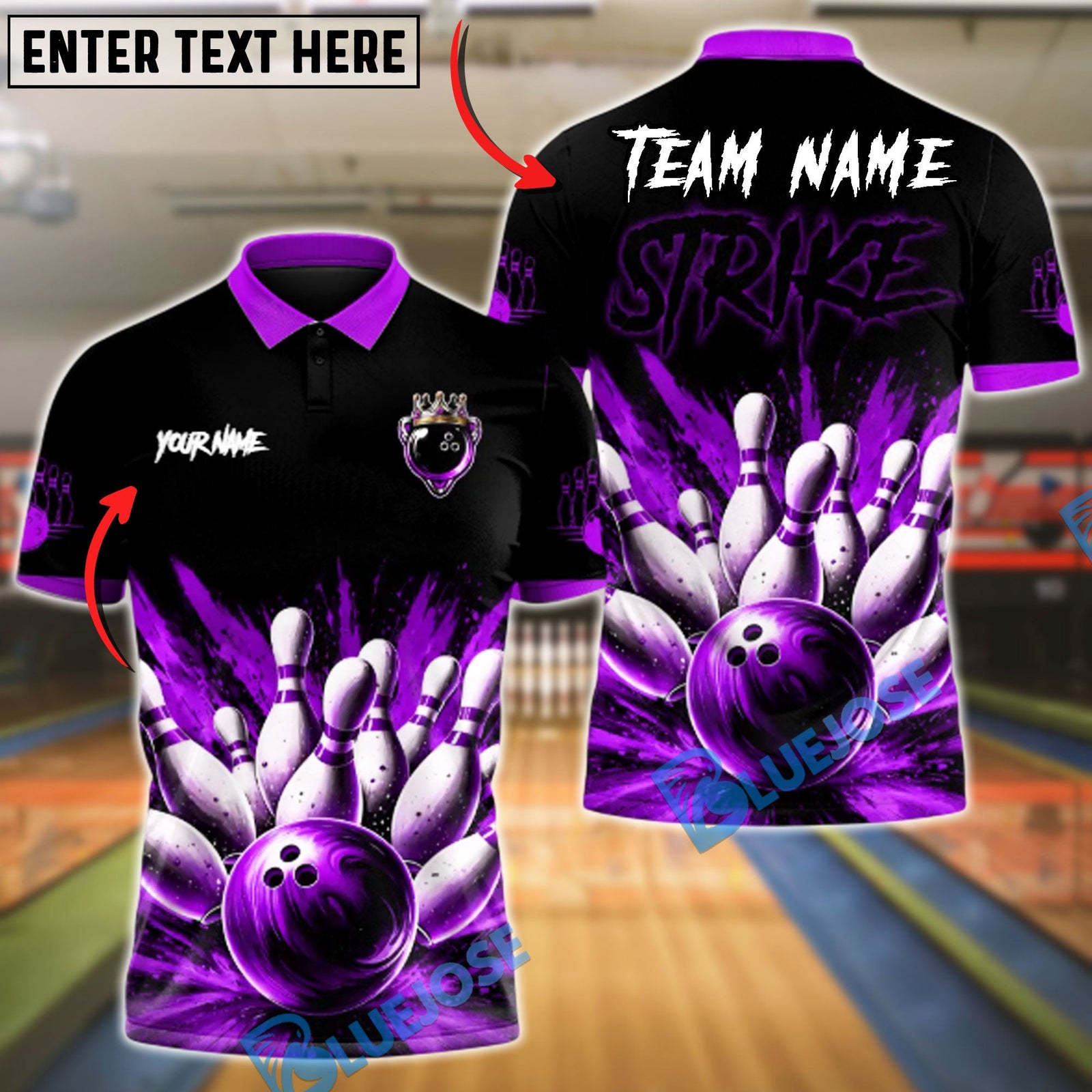 BlueJose Bowling And Pins Explosive Graffiti Strike Customized Name, Team Name 3D Shirt (4 Colors)