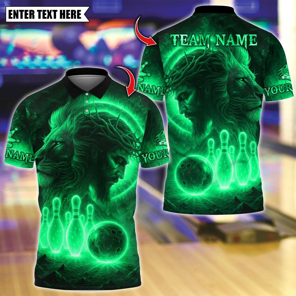 BlueJose Bowling And Pins Flame The Lion OF Judah Customized Name, Team Name 3D Shirt (4 Colors)