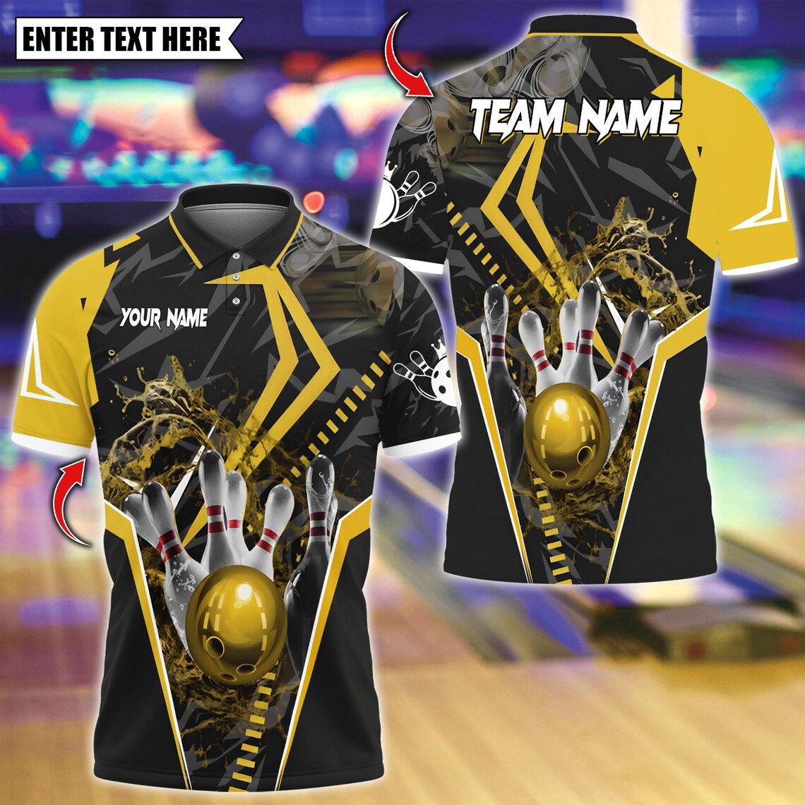 BlueJose Bowling And Pins Water and Smoke Sport Design Customized Name, Team Name 3D Shirt (5 Colors)