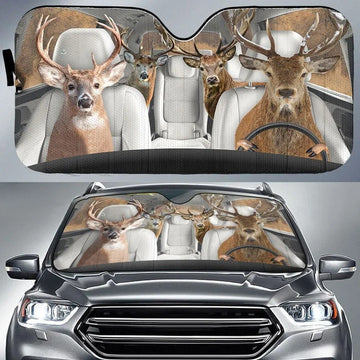 BlueJose Deer Car All Over Printed 3D Sun Shade