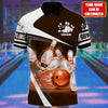 BlueJoses Bowling Ball and Pins Multicolor Customized Name 3D Polo Shirt