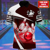 BlueJoses Bowling Ball and Pins Multicolor Customized Name 3D Polo Shirt