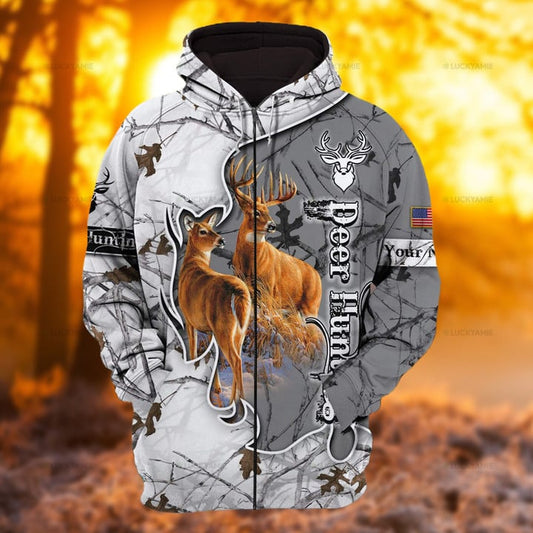 The Premium Couple Deer Hunting Hoodie & Zip Hoodie Multicolor Personalized