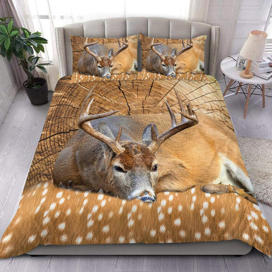 Bluejose Deer Couple All Over Printed Bedding Set