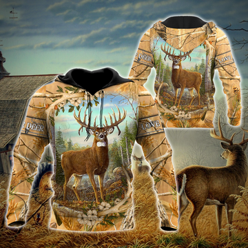 BlueJose Deer Hunting Hunter Forest Customized Name 3D Shirts