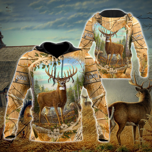 BlueJose Deer Hunting Hunter Forest Customized Name 3D Shirts