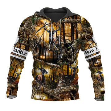 BlueJose Deer Hunting Bow Hunter Customized Name 3D Shirts