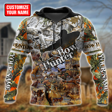 BlueJose Personalized Name Deer Hunting Bow Hunter 3D Shirts