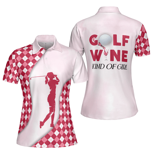 BlueJose Golf And Wine Kind Of Girl Women Polo Shirt