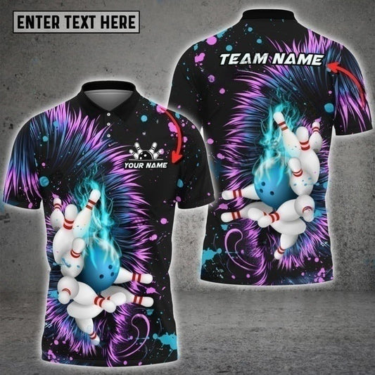 BlueJoses Bowling Stylized Lion's Mane Customized Name, Team Name 3D Shirt