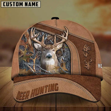 BlueJose Premium Brown Printed Deer Hunting Personalized Cap