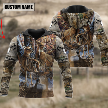 BlueJose Custom Name Hunting Deer Autunm Style Shirt 3D Shirts