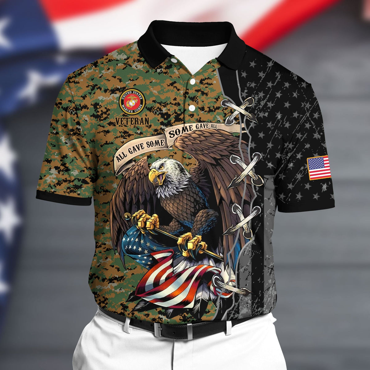 BlueJose Premium U.S Marine Polo All Over Printed