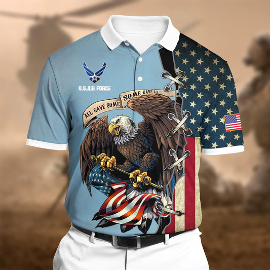 BlueJose Premium U.S Air Force Polo All Over Printed