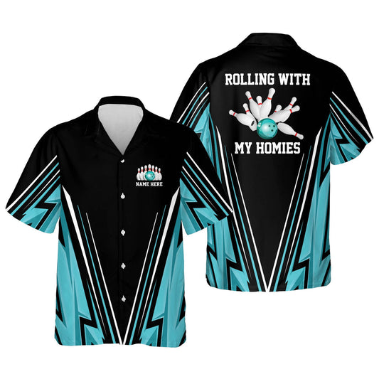 BlueJoses Bowling Lucky Pattern Personalized Name Hawaiian Shirt