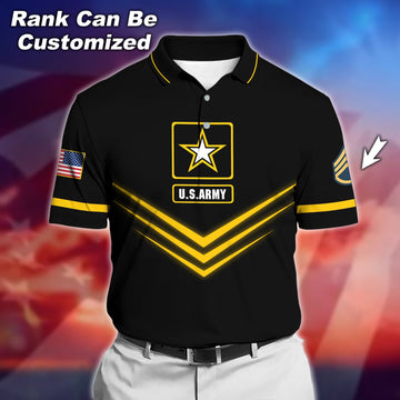 BlueJose Unique Personlised U.S Army Service Veteran Polo Shirt