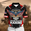 BlueJose Premium U.S Multiple Service Veteran Polo Shirt
