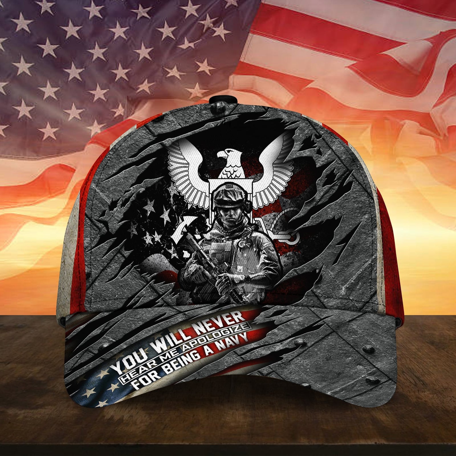 BlueJose Unique Never Apologize For Being A Veteran Cap