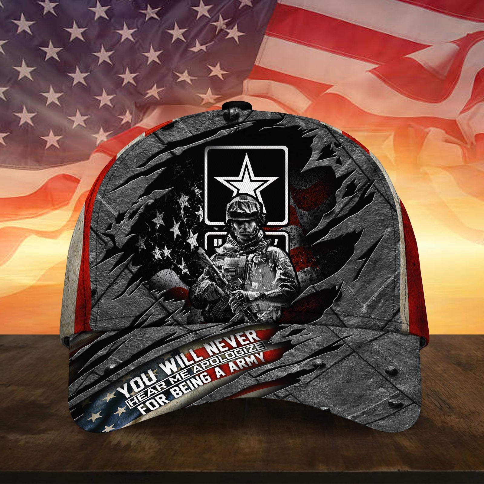 BlueJose Unique Never Apologize For Being A Veteran Cap