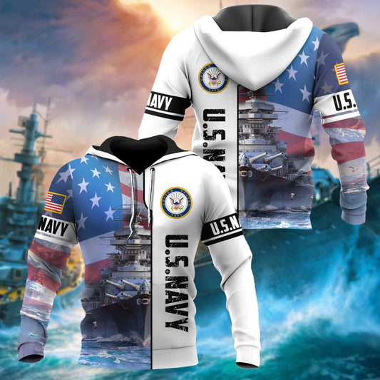 BlueJose Unique U.S. Navy Veteran Hoodie