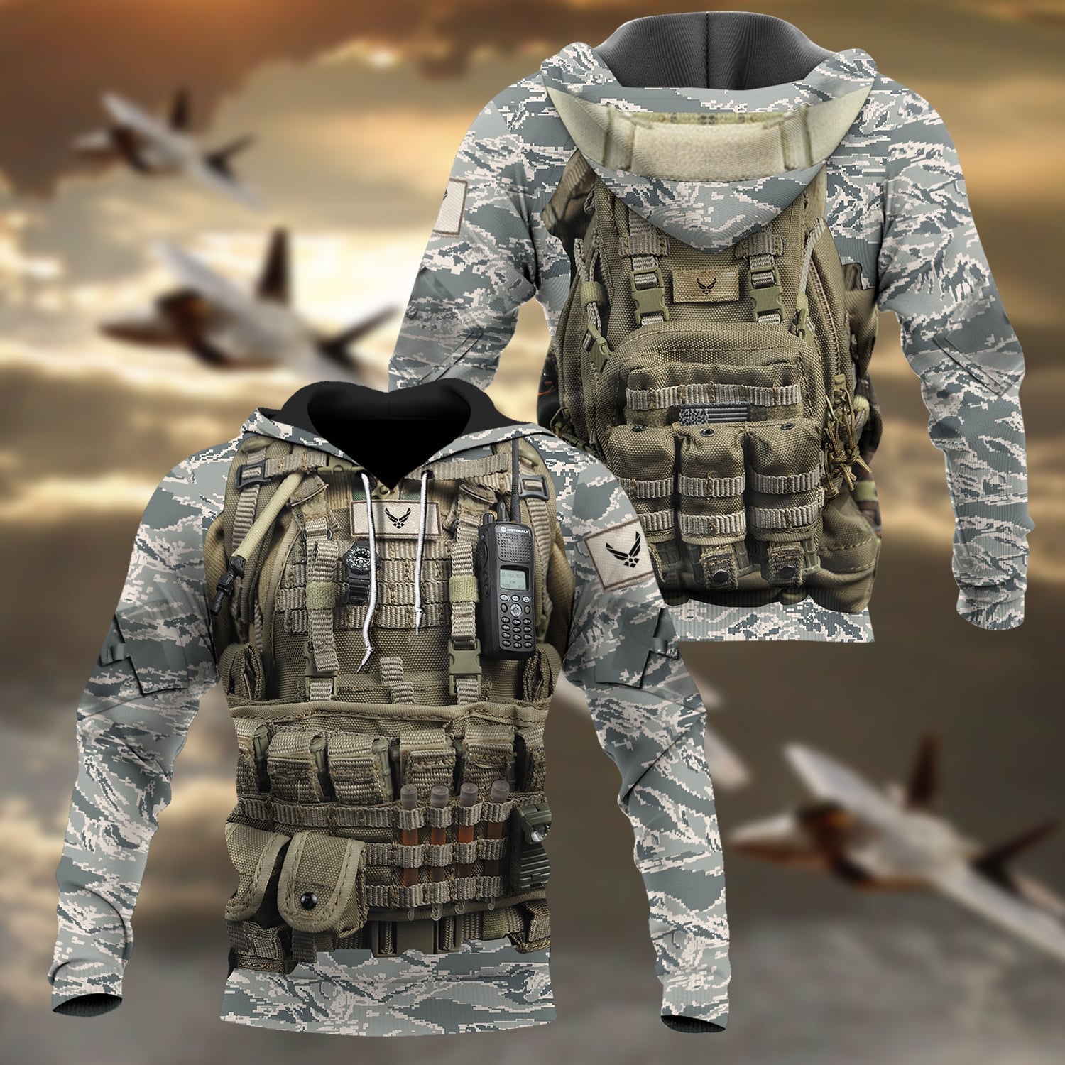 BlueJose Unique Multiple Service Veteran Hoodie