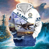 BlueJose Unique U.S. Navy Veteran Zip Hoodie