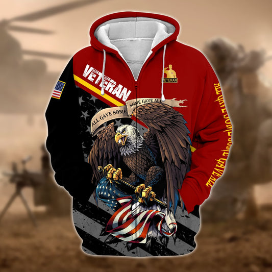 BlueJose Premium Multiple US Military Services Veteran Zip Hoodie TH15122521