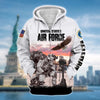 BlueJose Unique Multiple Service US Veteran Zip Hoodie