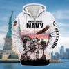 BlueJose Unique Multiple Service US Veteran Zip Hoodie