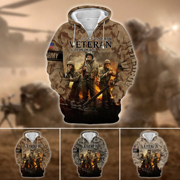 BlueJose Premium U.S. Army Veteran Zip Hoodie