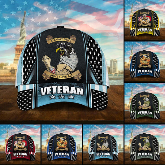 BlueJose Premium U.S Multiple Service Veteran 3D Cap PVC240201