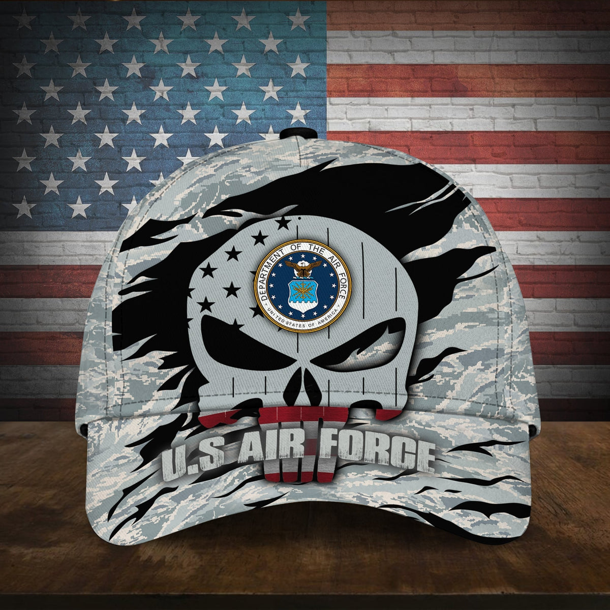 BlueJose Colorful Puniskull Multiservice U.S Veteran Cap