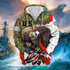 BlueJose Premium Camo Soldiers Multiservice US Veteran Zip Hoodie