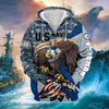 BlueJose Premium Camo Soldiers Multiservice US Veteran Zip Hoodie